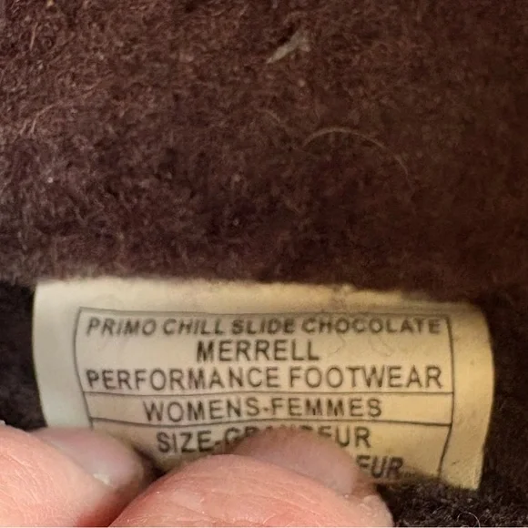 Merrell Women’s Primo Chill Chocolate Brown Suede Clogs w/ Cozy Lining, Sz. 9 - Picture 9 of 10